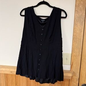 Torrid Black Faux Button-Down Top